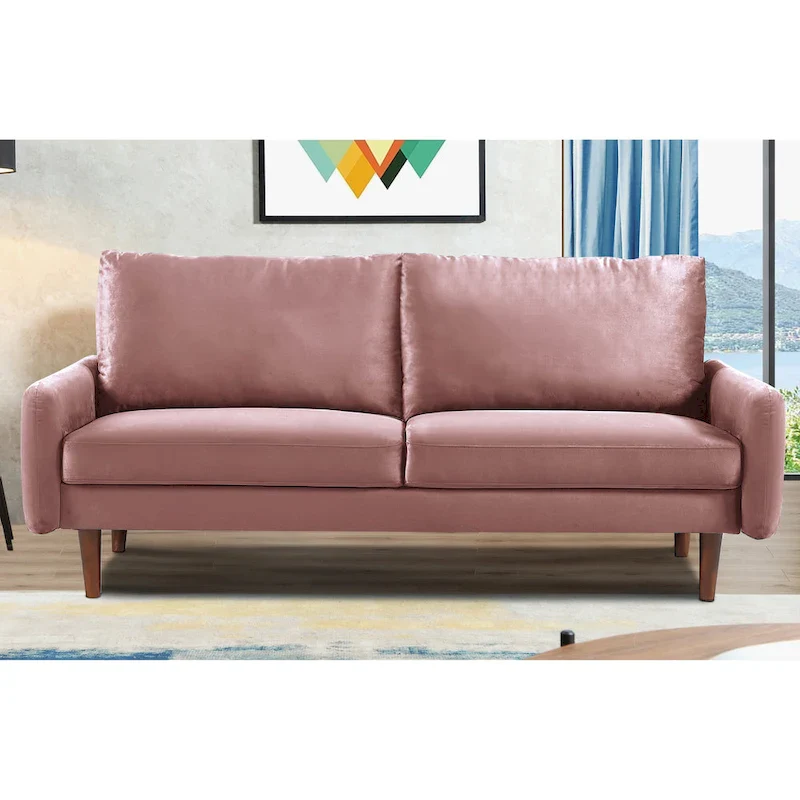 US Pride Furnitirue 70W Tapered-Leg Velvet Sofa