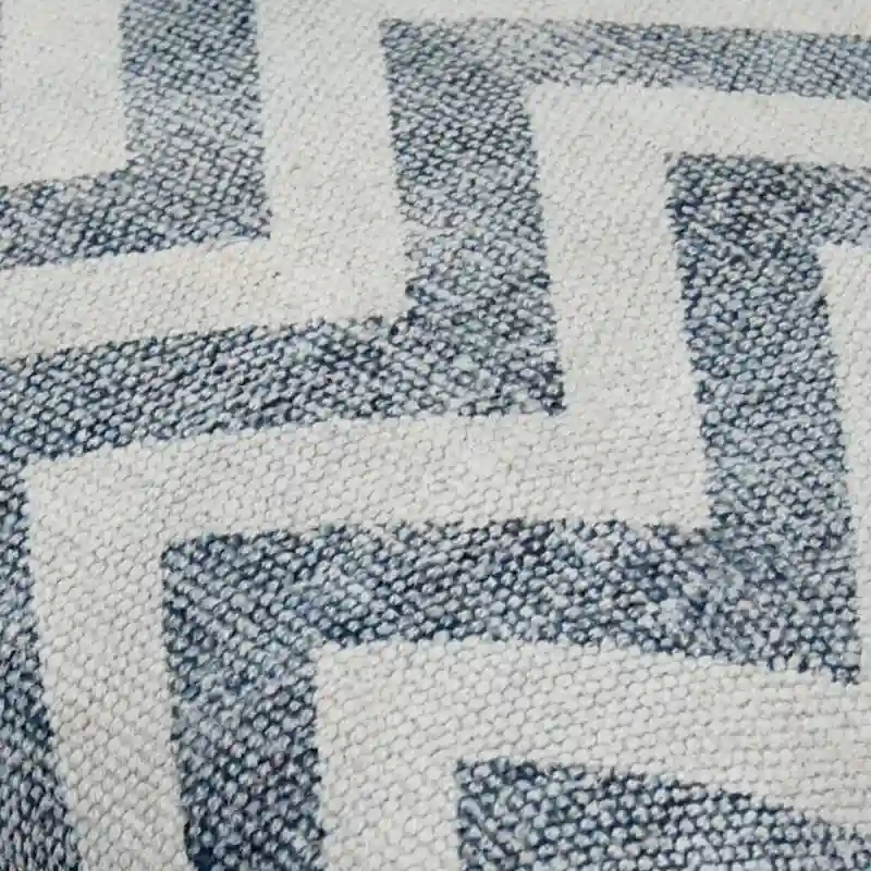 Handmade Printed Cotton Wood Ottoman Footstool (India) - 16 x 16 x 6