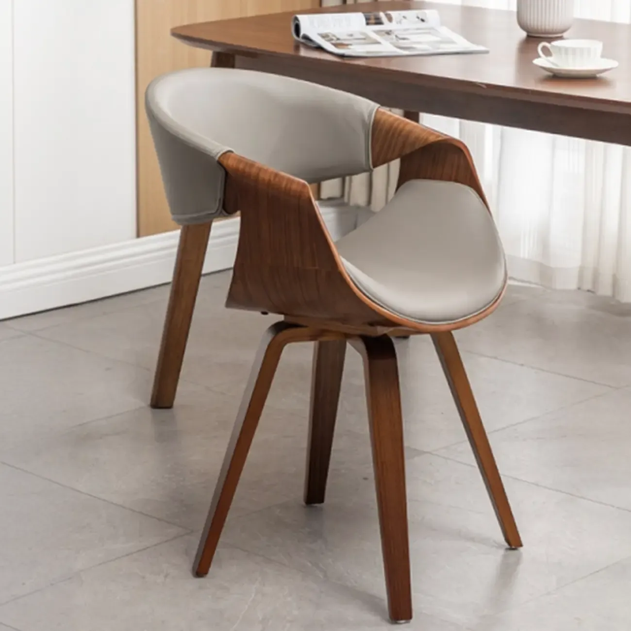 Modern Upholstered Wooden Ergonomic Office Chair