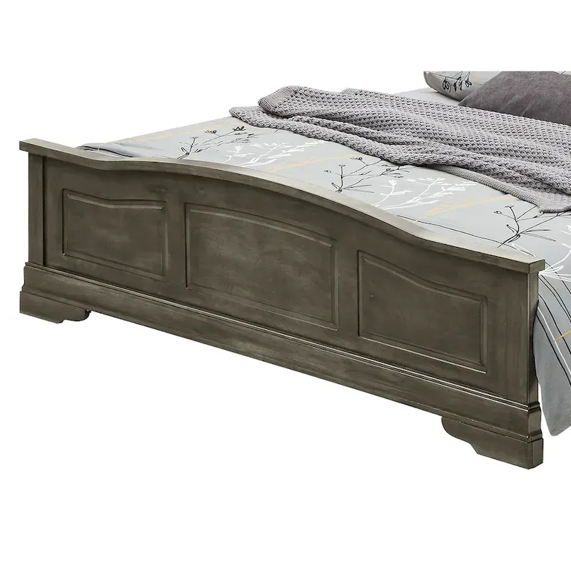 Louis Philippe Upholstered Wood King Panel Bed