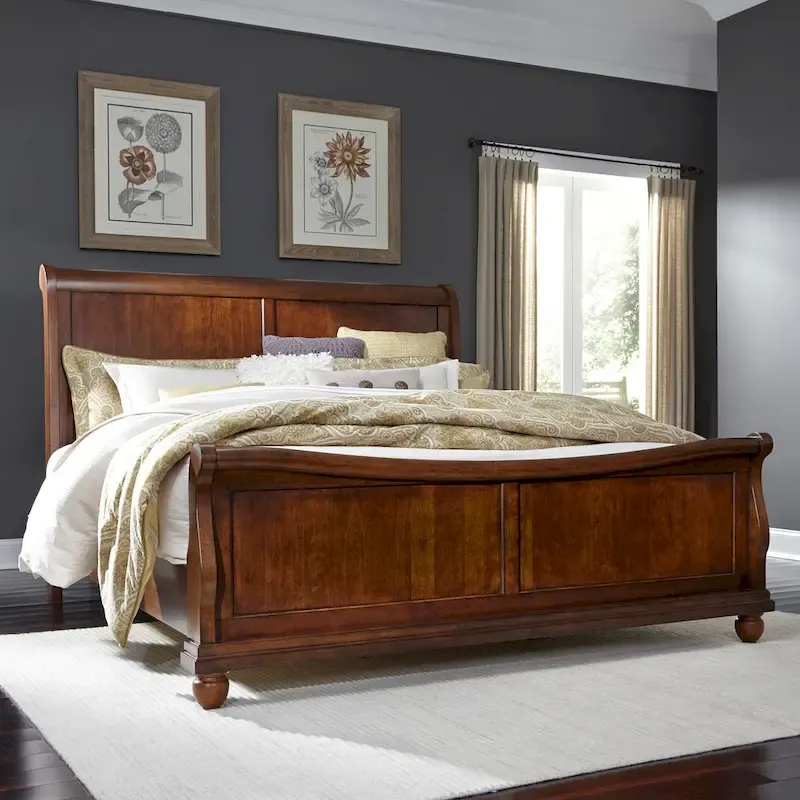 Rustic Traditions Sleigh Bed in Rustic Cherry