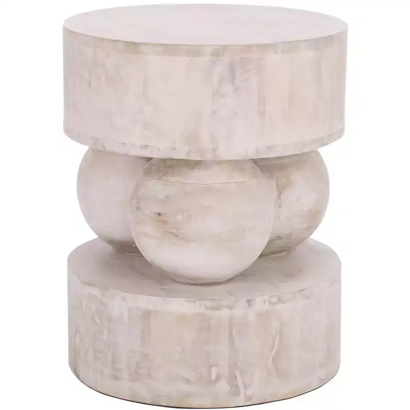 Xavier Round Accent Table - ACC3262 - White Washed - Safavieh