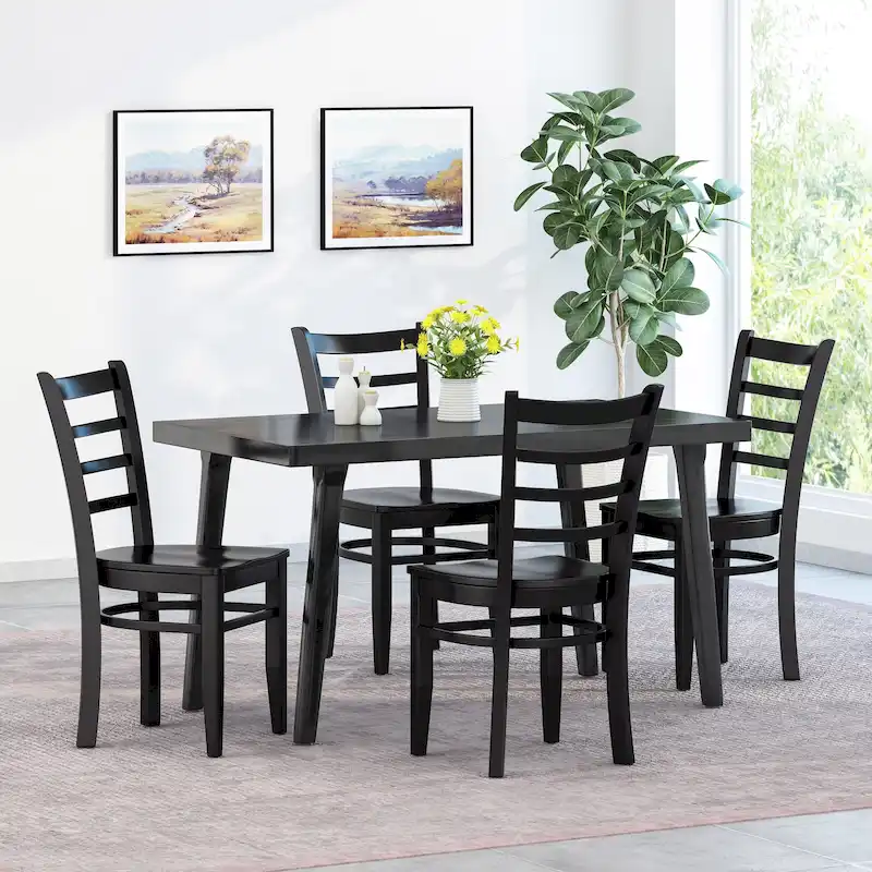 Rubberwood Dining Chairs (Set of 4)