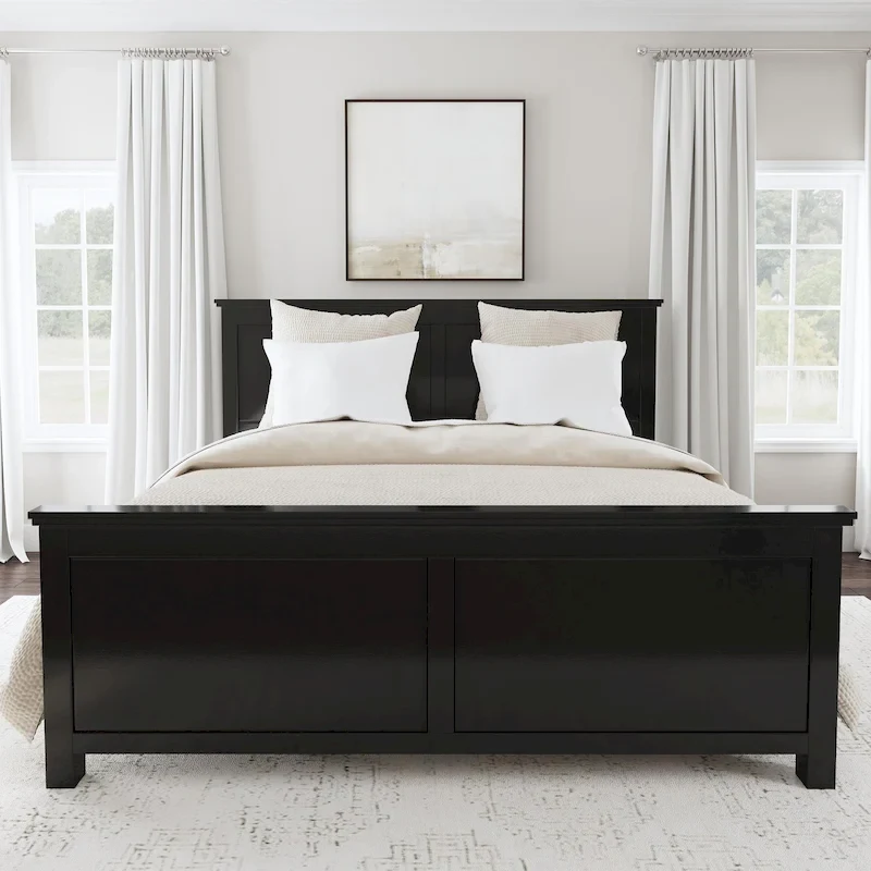 Oak Park Black Wood King Bed
