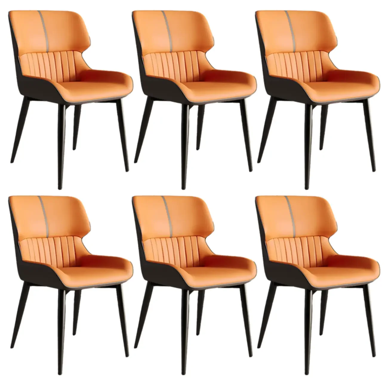 Leather Low Solid Back Armless Dining Side Chair