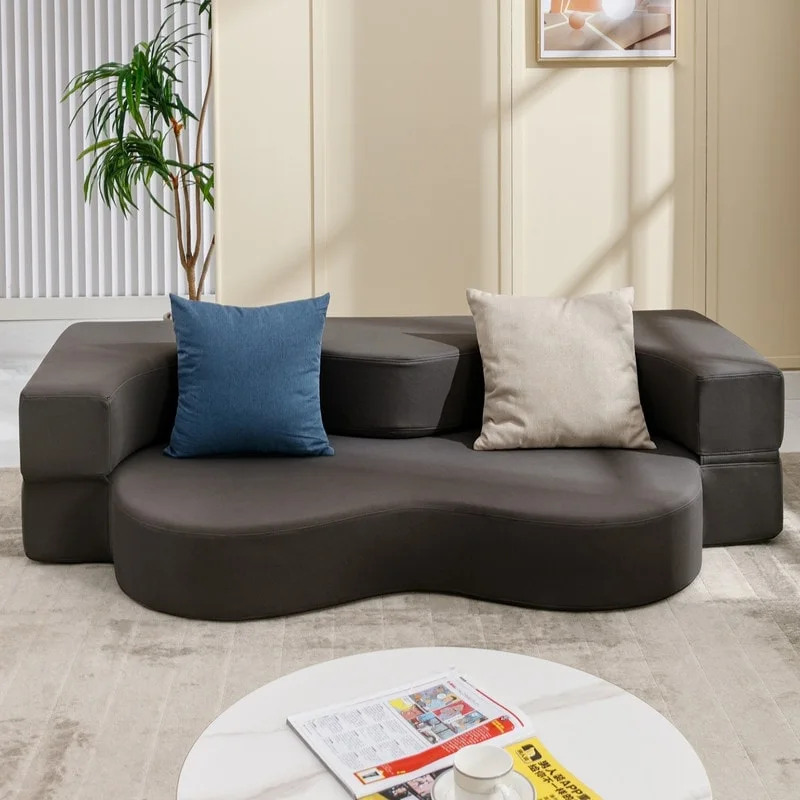 Convertible Futon Sofa Bed, Foldable, Foam Folding Mattress Sleeper, Cloth Fabrics Floor Couch Lounge Sleeper Bed