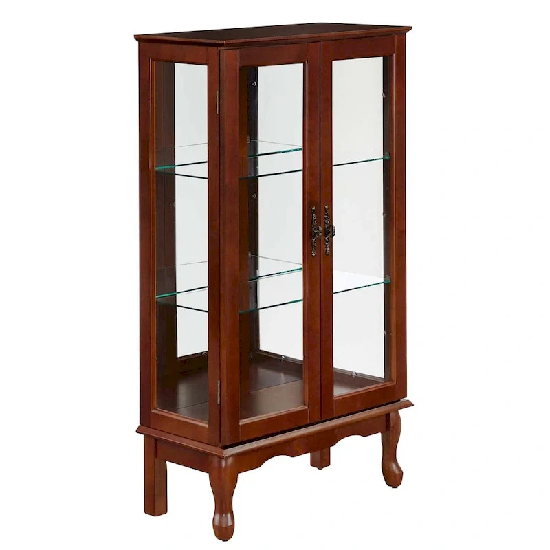 Curio Cabinet Lighted Curio Diapaly Cabinet with Adjustable Shelves