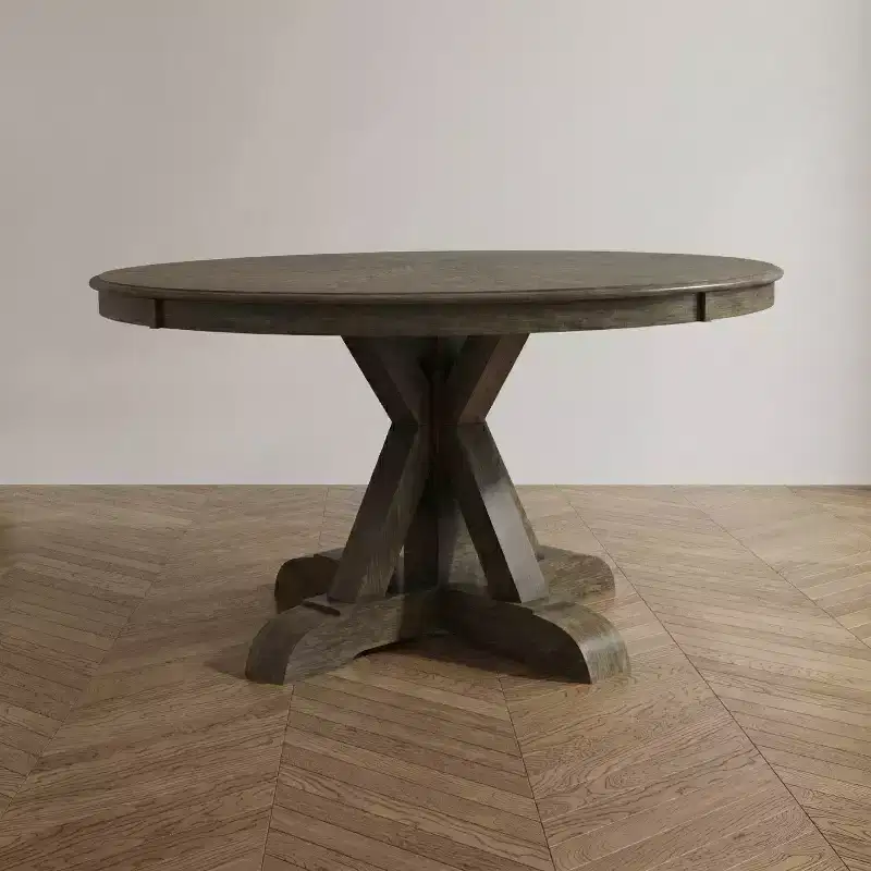 HOMES: Inside + Out Iohomes Jellison Transitional Round Dining Table Light Oak