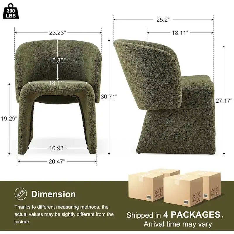 Howtai Barrel Dining Sofa Chairs Upholstered-Fully Wrapped