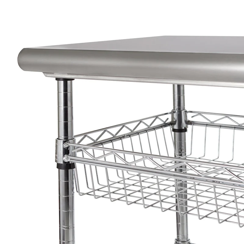 Seville Classics Stainless-Steel Utility Cart NSF, 30 W x 20 D x 36 H - N/A