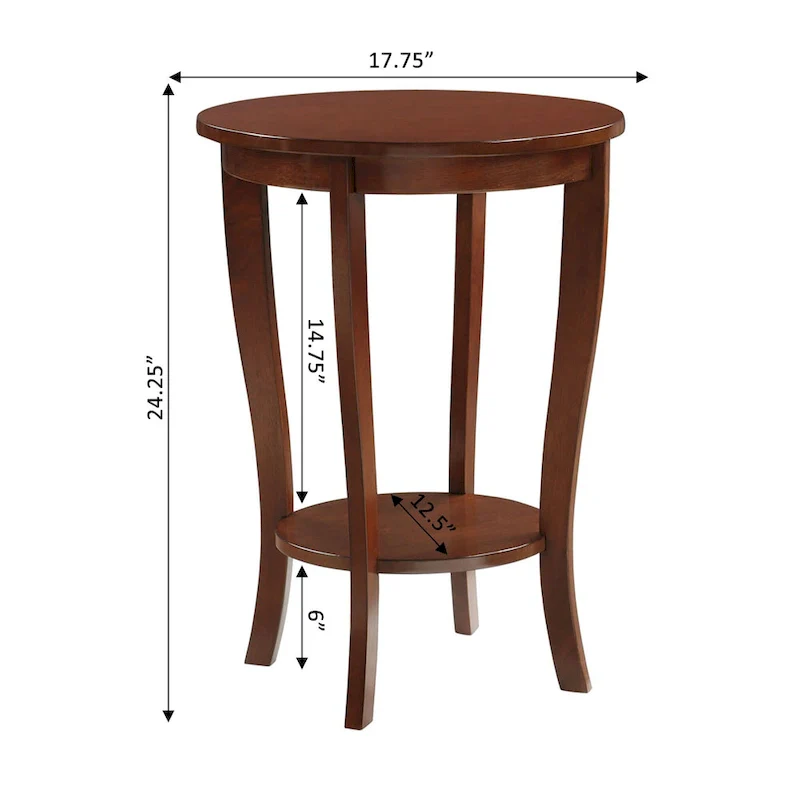Round End Table with Shelf - Classic Design