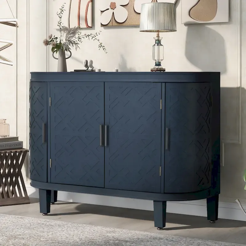 Navy Blue / Black / White / Antique Grey Retro Sideboard Buffet Cabinet