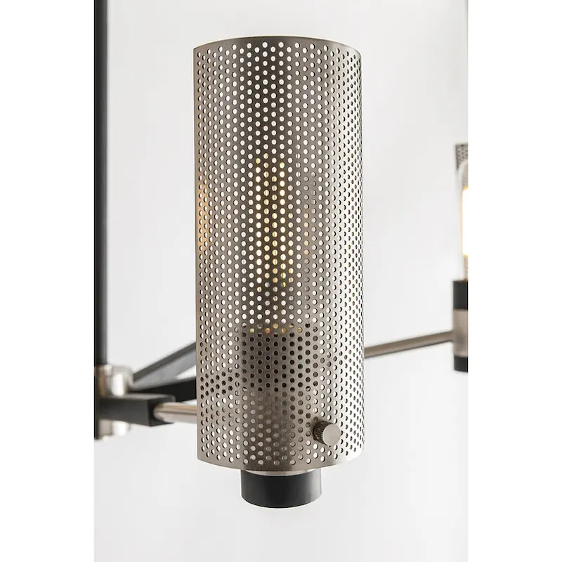 Pilsen 6-light Carbide Black with Satin Nickel Accents Pendant