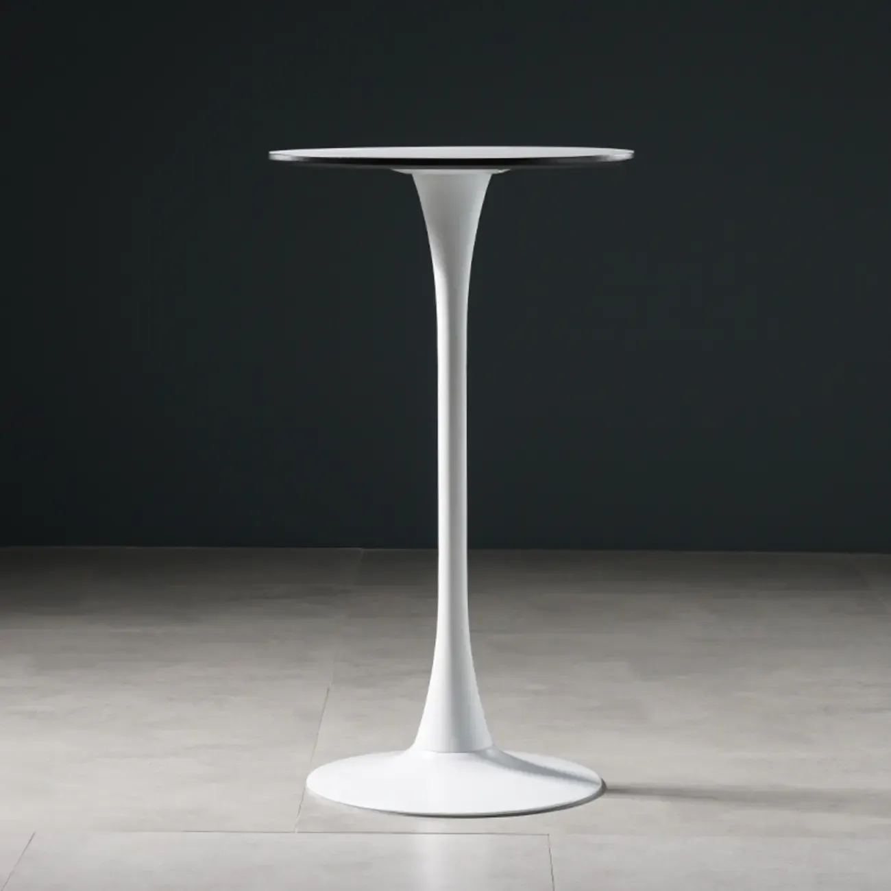 Modern Grey Wooden Round Tulip Base Bar Tables