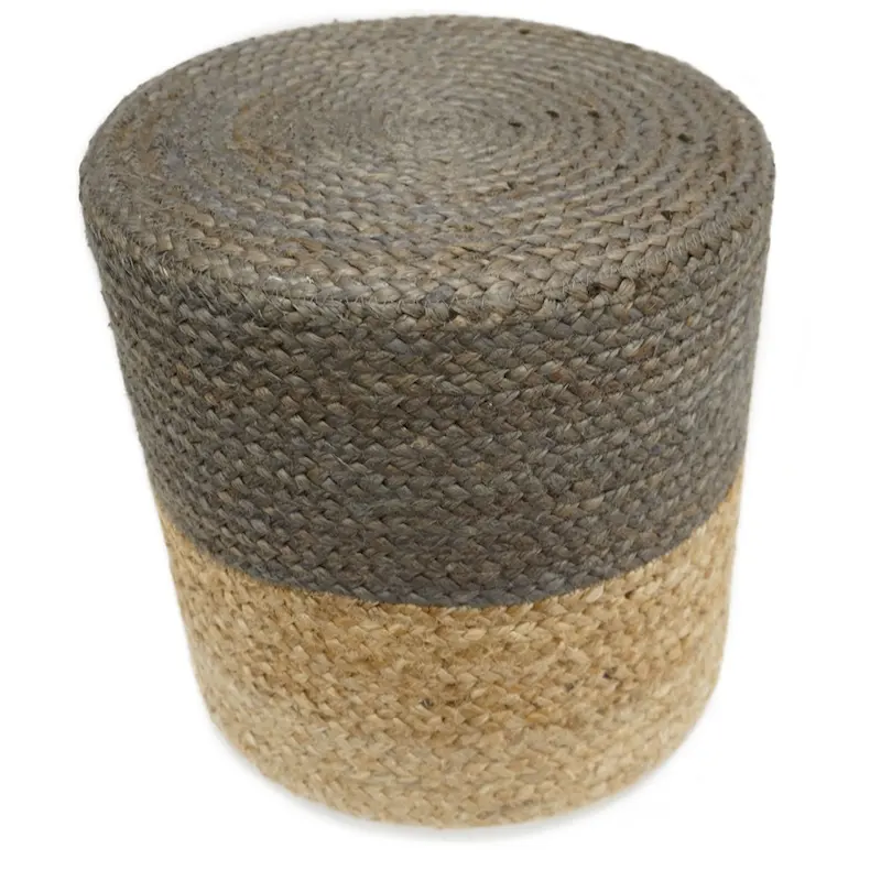 Home&Manor Handcrafted Markovich Jute Pouf