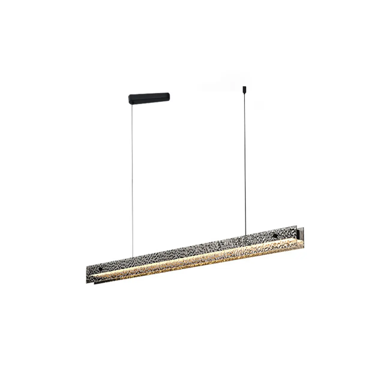 Black Rectangular Dimmable LED Kitchen Island Pendant Light