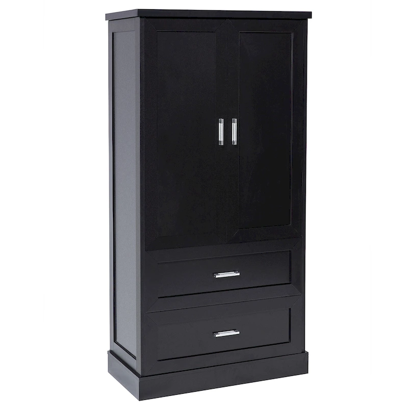Tall Bathroom Storage Cabinet Cabinet with Two Doors and Drawers Adjustable Shelf MDF Board