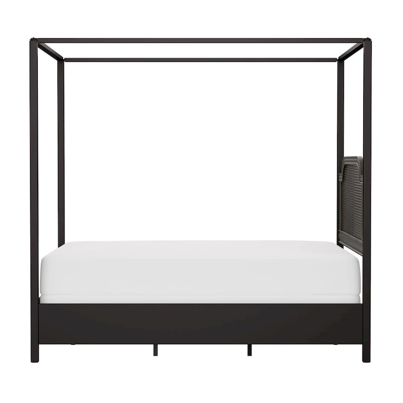 Hillsdale Furniture Melanie Wood and Metal Canopy Bed, Oiled Bronze