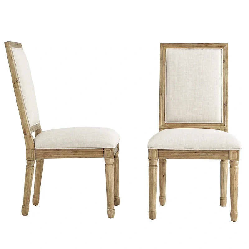Rectangular Linen Dining Chairs