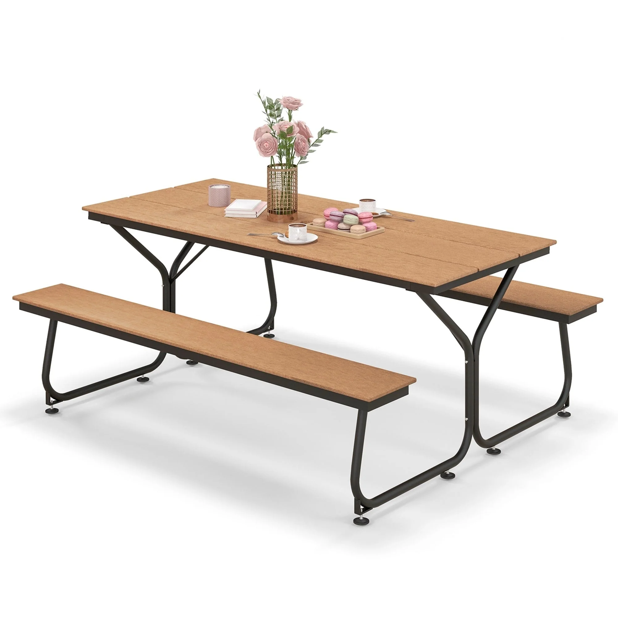 Costway 6FT Picnic Table Bench Set Outdoor HDPE Heavy-Duty Table for - See Details