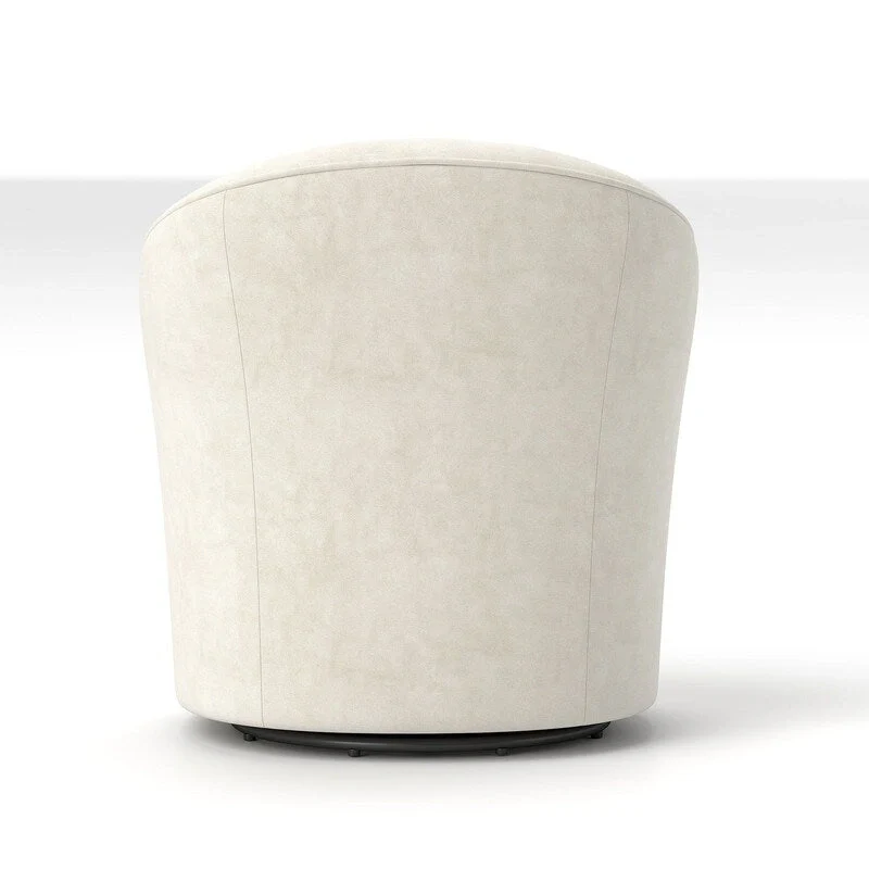 SEYNAR Modern Velvet Upholstered 360 Degree Swivel Barrel Chair with Button Tufted Back