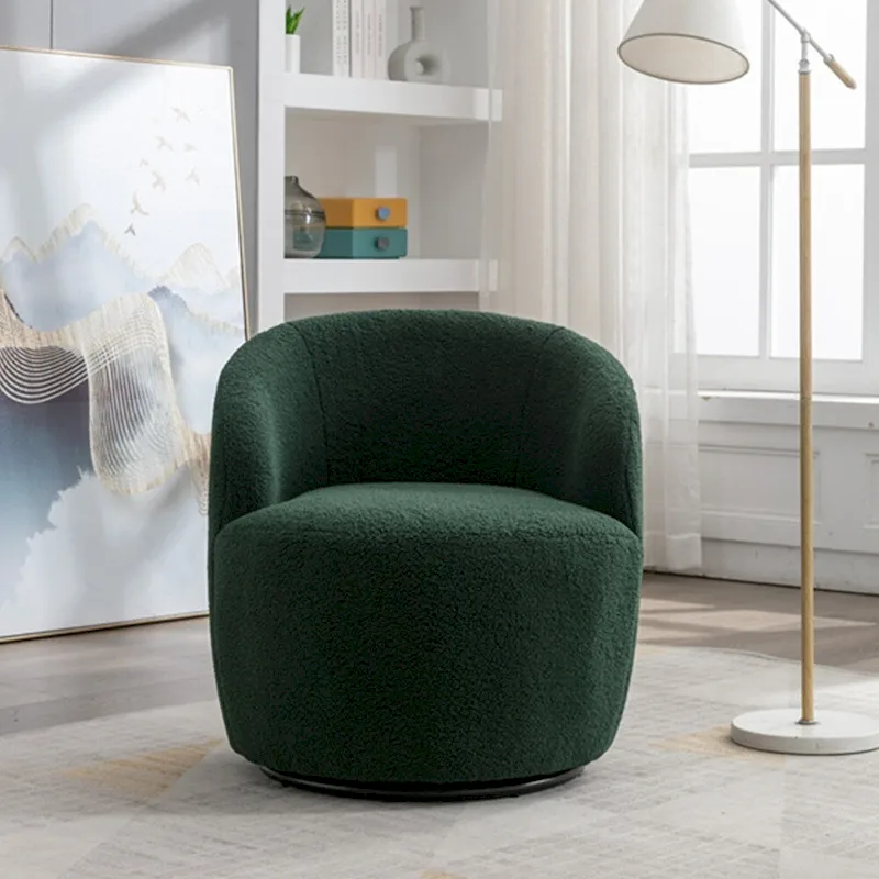 Teddy Fabric Swivel Accent Armchair Barrel Chair