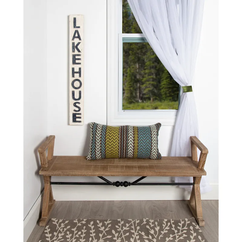 Kate and Laurel Travere Wood Bench