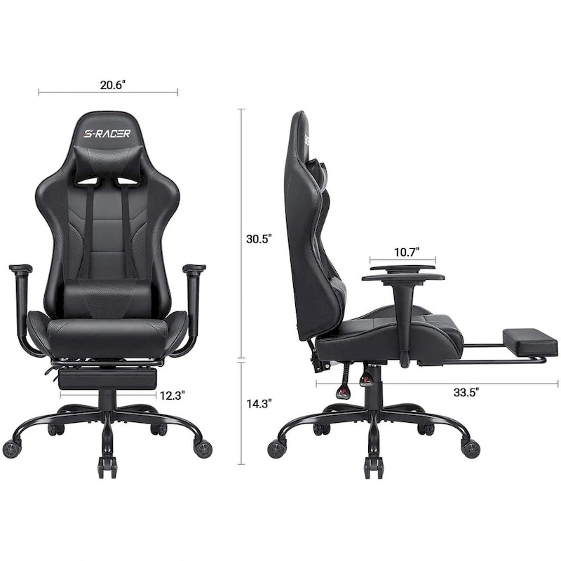 Gaming Chair with Footrest - Ergonomic Desk Chair