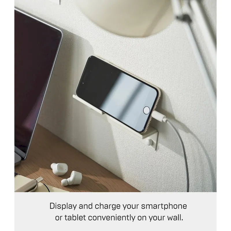 Yamazaki Home Wall-Mounted Phone Holder, Steel, Holds 2.2 lbs - L 1.26 x W 5.51 x H 1.3 inches