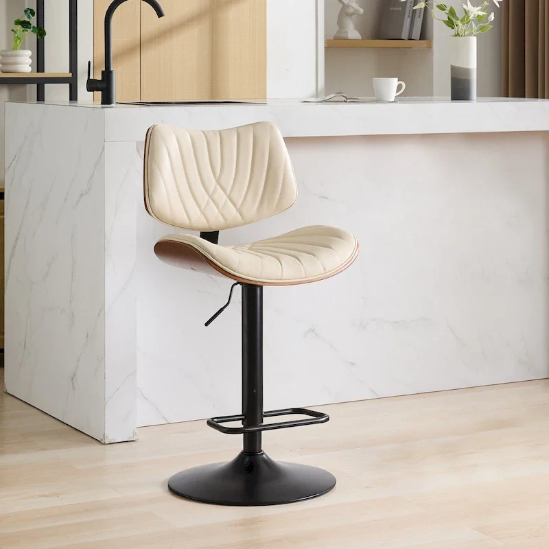 Swivel Bar Stools Set of 2 with Cushioned Seat and Adjustable Height