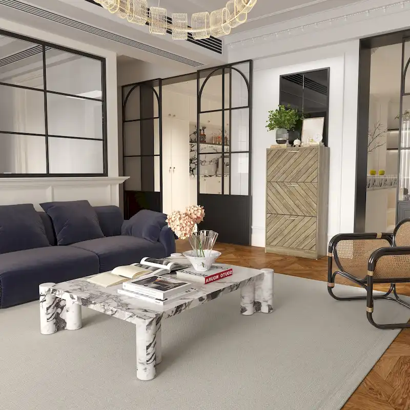 22.4 Shoe Storage Cabinet with 3 Flip Drawers Wood/ Grey by Kerrogee