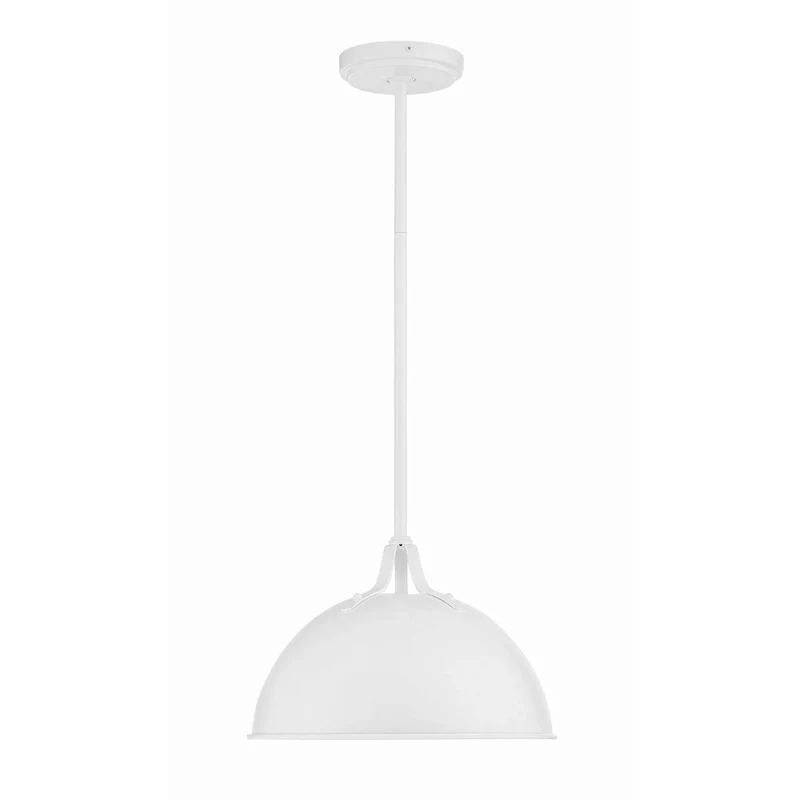 Soto 1 Light White Pendant - 12 W x 8 H