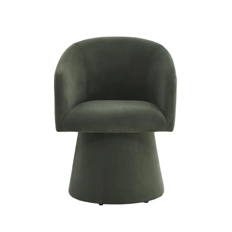 Evie Modern Upholstered Fabric Swivel Dining Chair