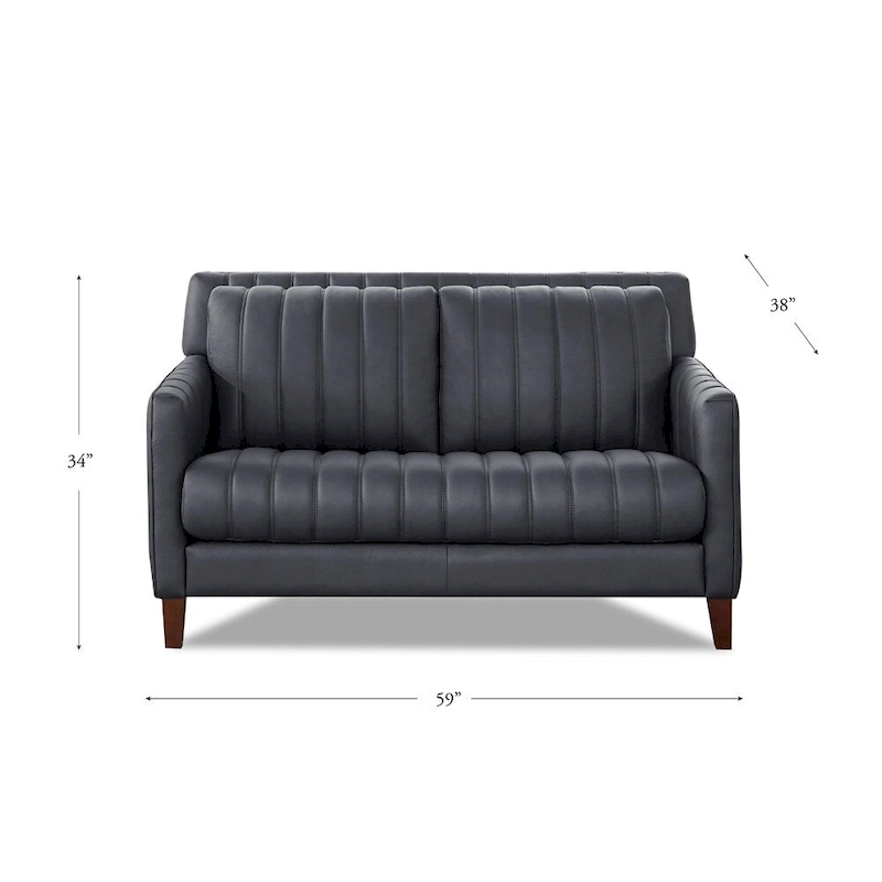 Hydeline Ennis Top Grain Leather Sofa Loveseat and Chair Set - Sofa, Loveseat, Chair