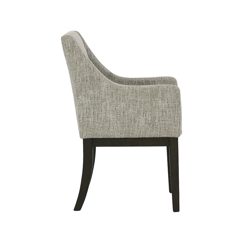 Burkhaus Dark Brown Dining Upholstered Arm Chair, Set of 2 - 21 W x 24 D x 36 H