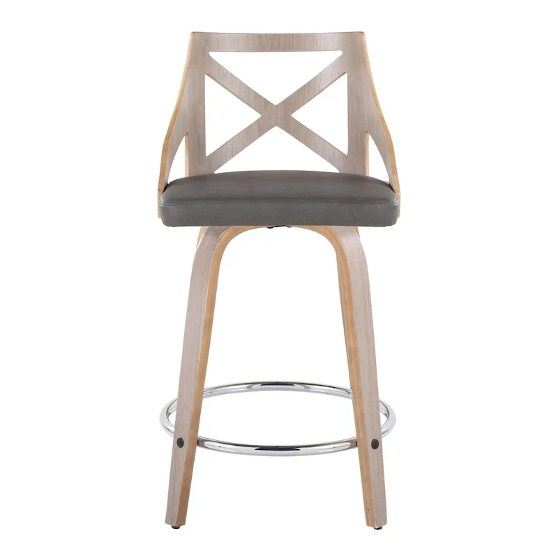 The Gray Barn Charlotte 24 Fixed-Height Counter Stool with Bent Wood Legs (Set of 2)