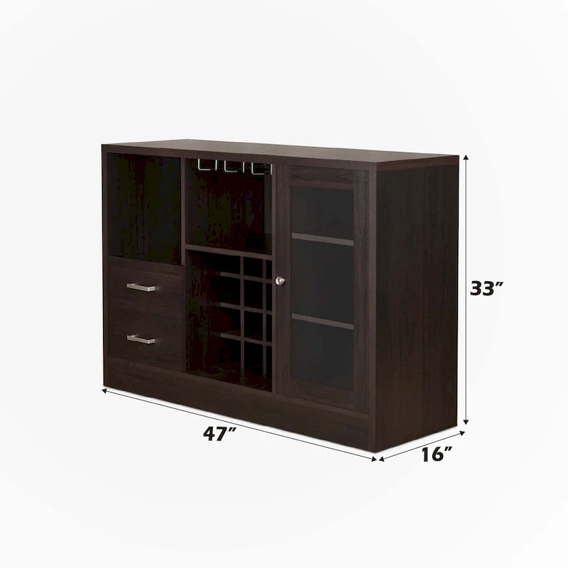 Espresso Finish Wine Cabinet
