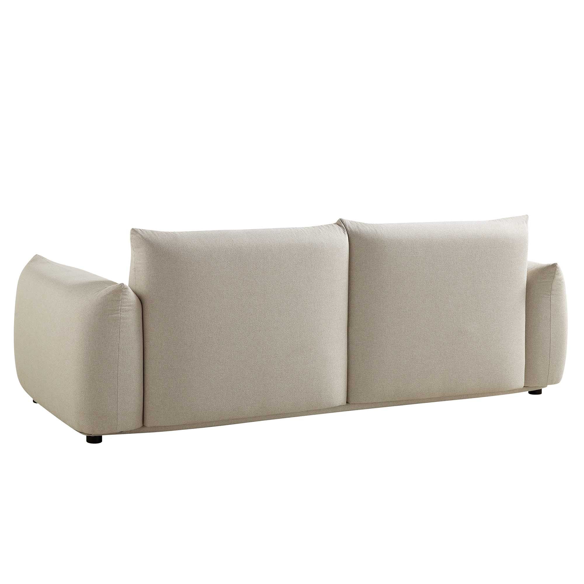 Three Seater Sofa, Beige Woven Fabric