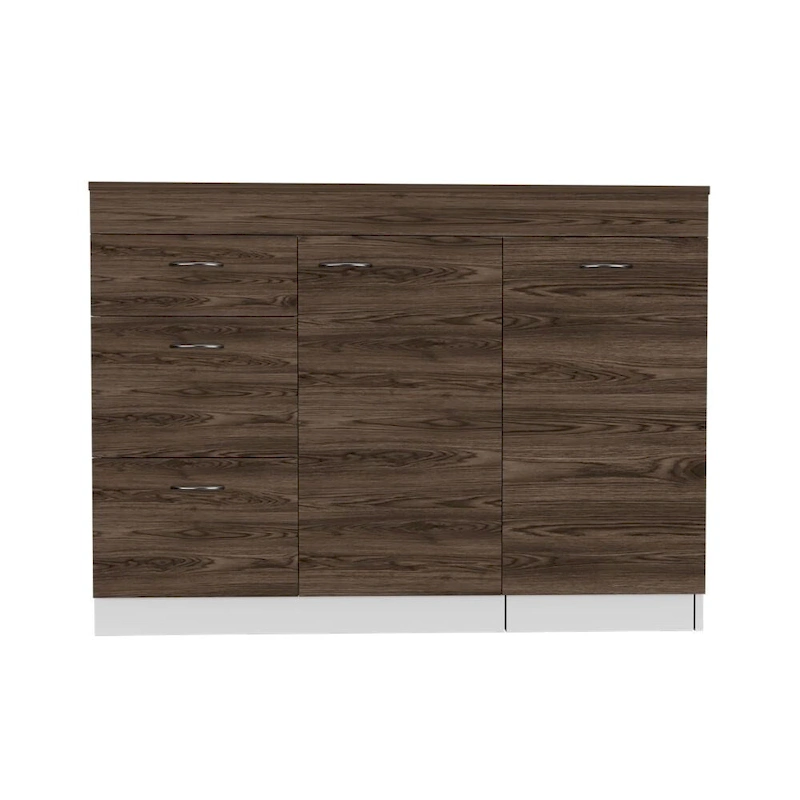 Grecia Kitchen Base Cabinet,Three Drawers, Two Internal Shelves - N/A