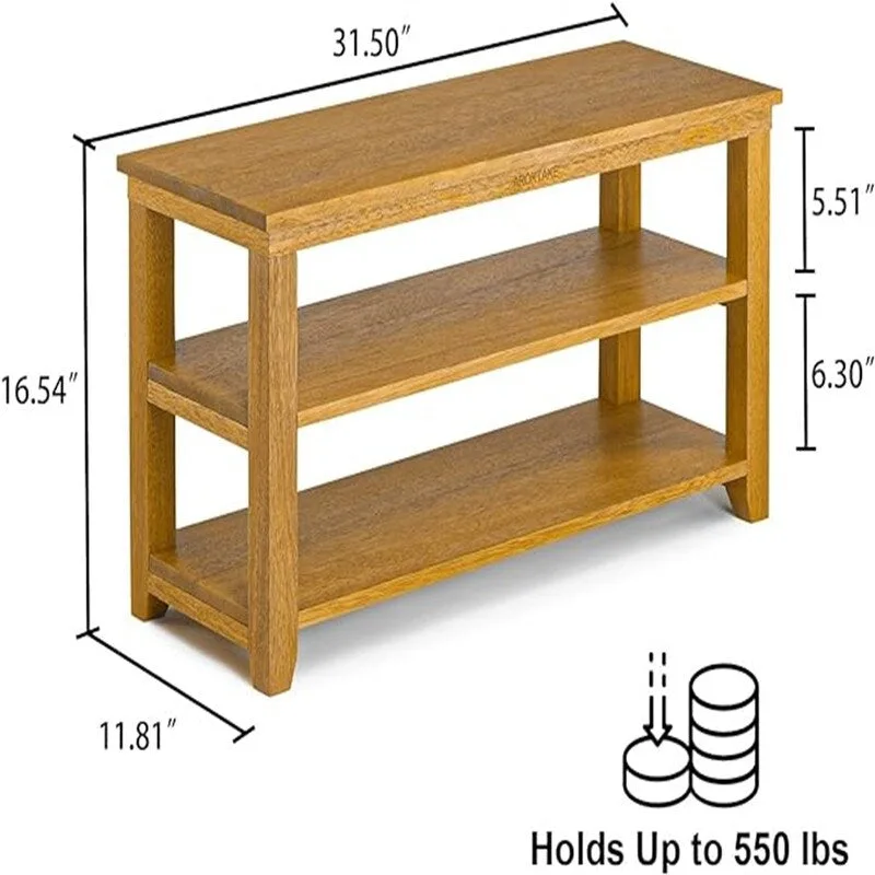 Bench 2-Tier Wood Heavy Duty - 11.81 D x 31.5 W x 16.54 H