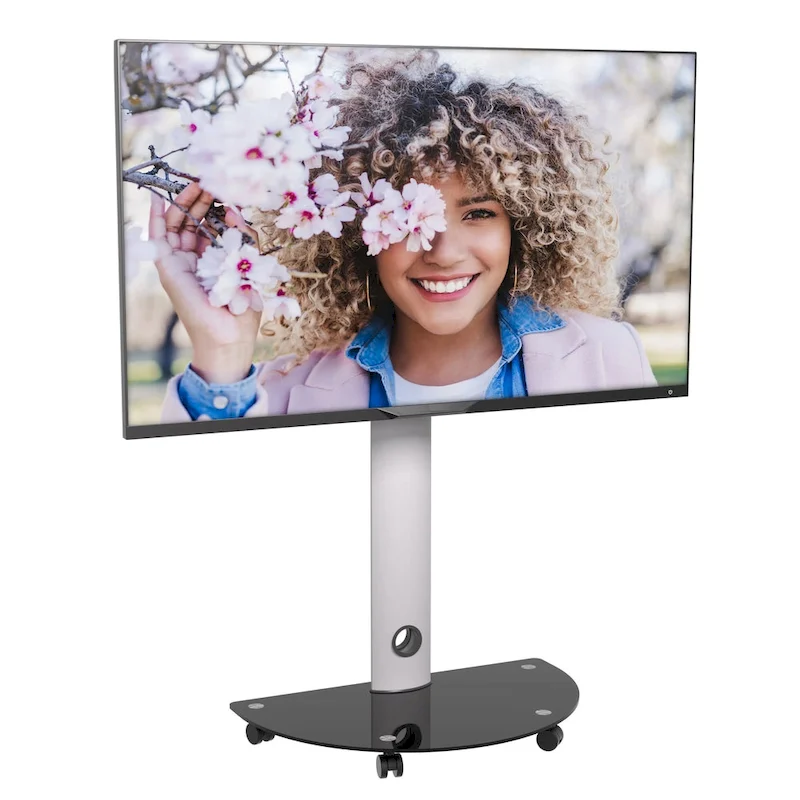 Premium Rolling TV Stand with Swivel for 32-72 Screens Holds up to 88 Lbs
