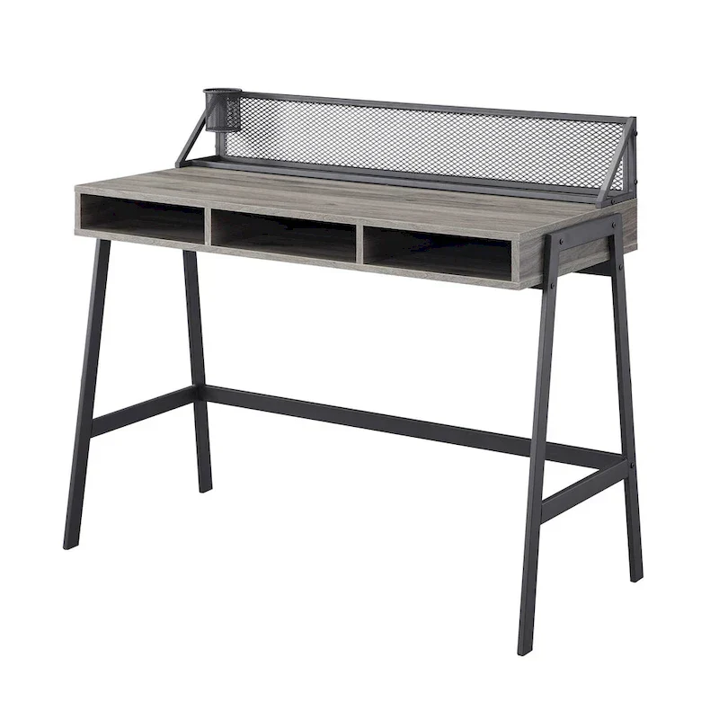 Industrial Writing Desk with Mesh Back - 42 Wide