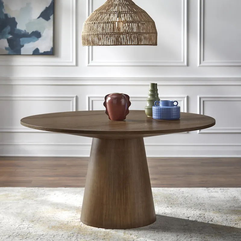 Round Pedestal Dining Table – 59-Inch, Seats 6