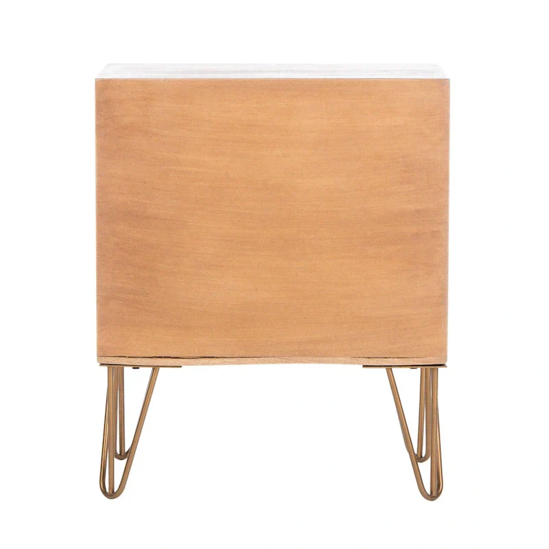 Textured 1-Drawer Nightstand with Hairpin Legs