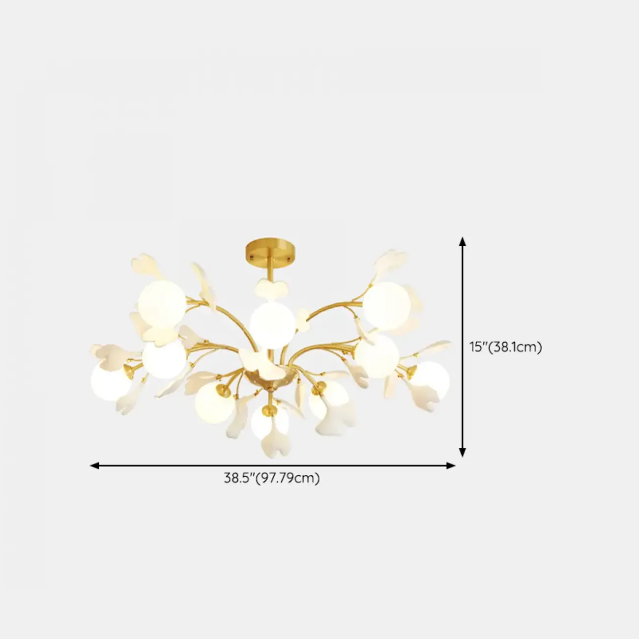 Modern Brass Branch Chandelier with Elegant Design