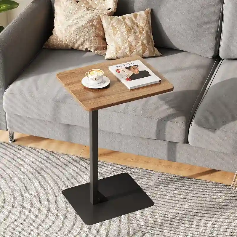 C Shaped End Table for Couch & Bedside - 15.7 D x 11.8 W x 23.6 H