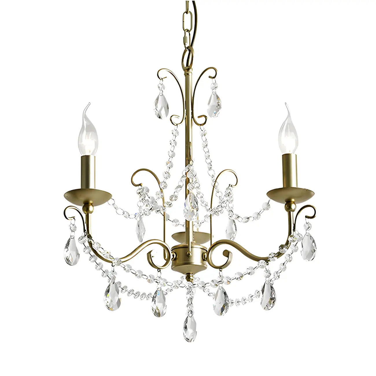 Gold Crystal Metal Elegant Classic Chandelier Light