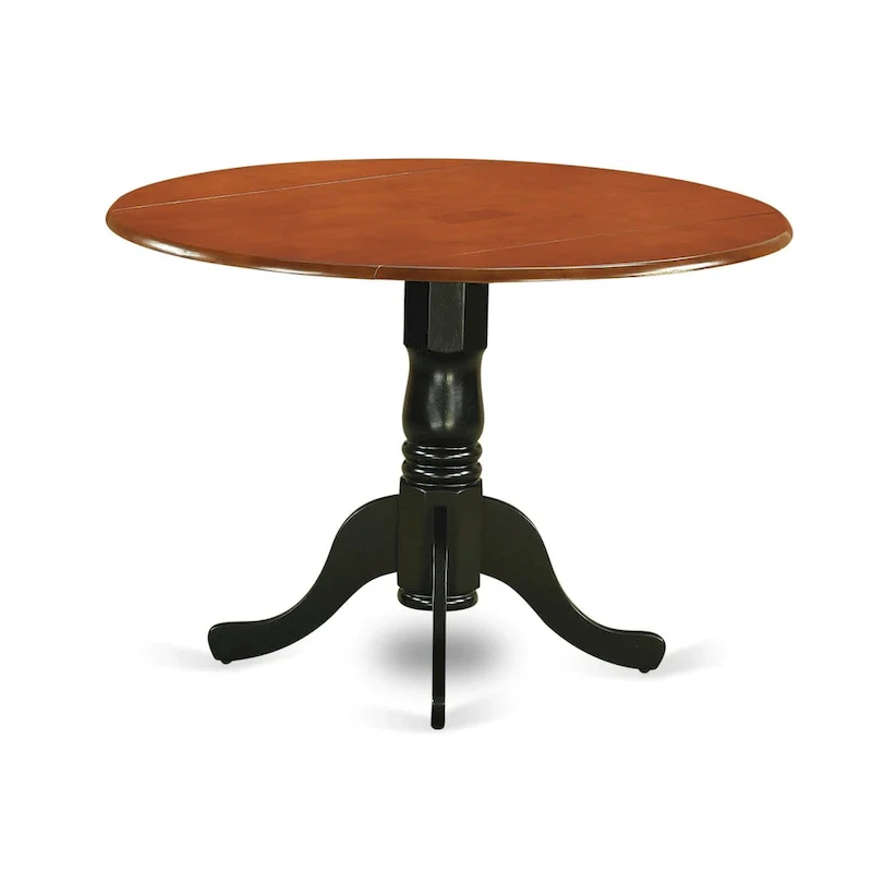 Round Dining Table with Drop Leaf and Pedestal Base - 42 Inch - Seats 4