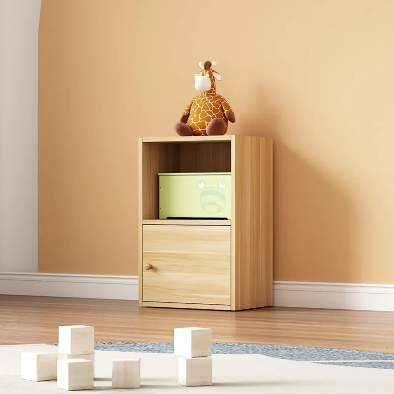 Simple Rectangular White Modular Wooden Bookcase