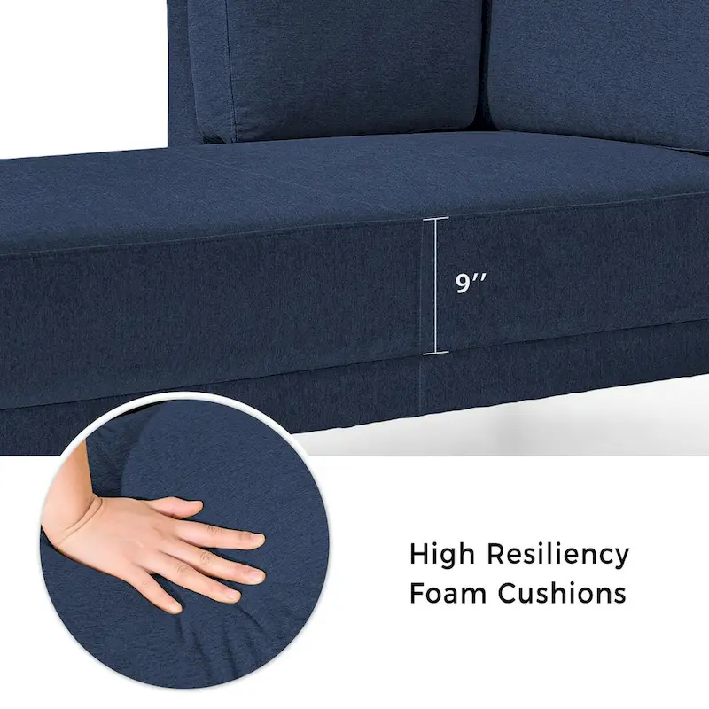 Mid-Century Modern Upholstered Chaise Lounge Sofa